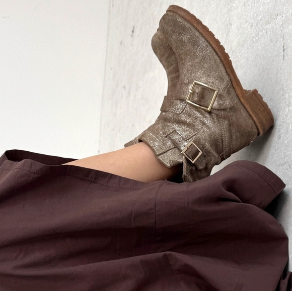 Jimmy Choo Shoes - Jimmy Choo Khaki Suede Biker Boots